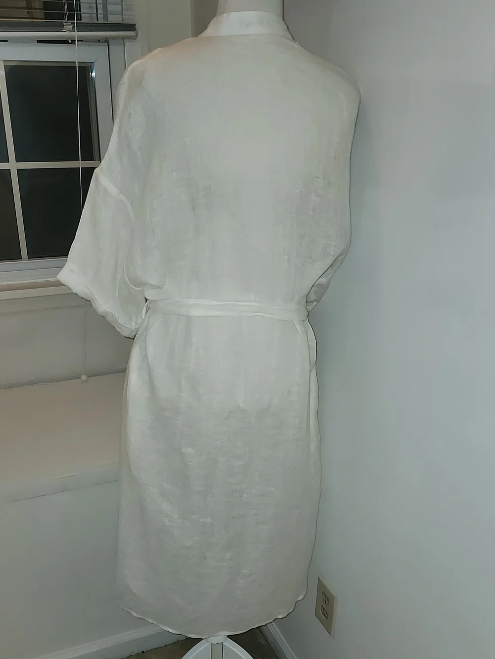 Vitamin A Drifter Cover-Up Dress Midi Beach Linen White Size Small Oversize